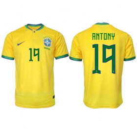 Brasilien Antony #19 Hemmakläder VM 2022 Kortärmad